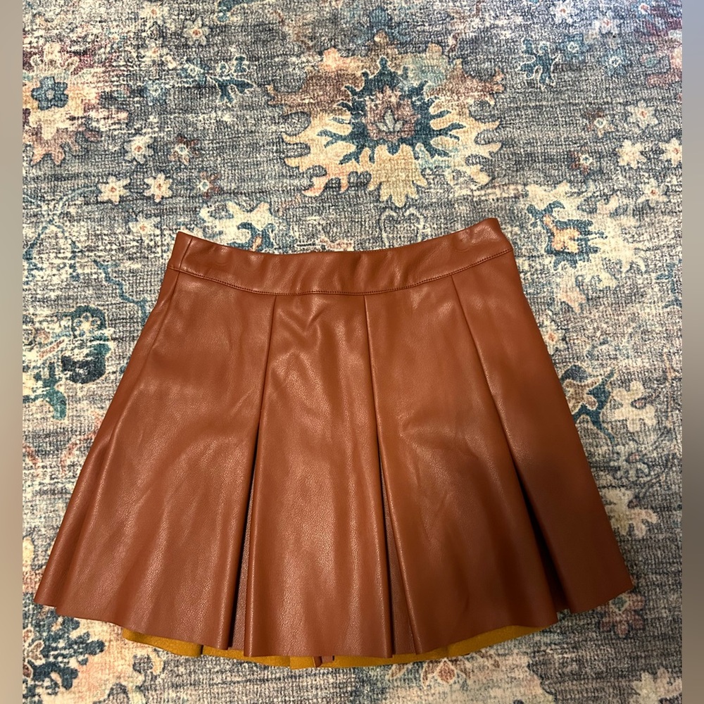 Forever 21 brown leather mini skirt